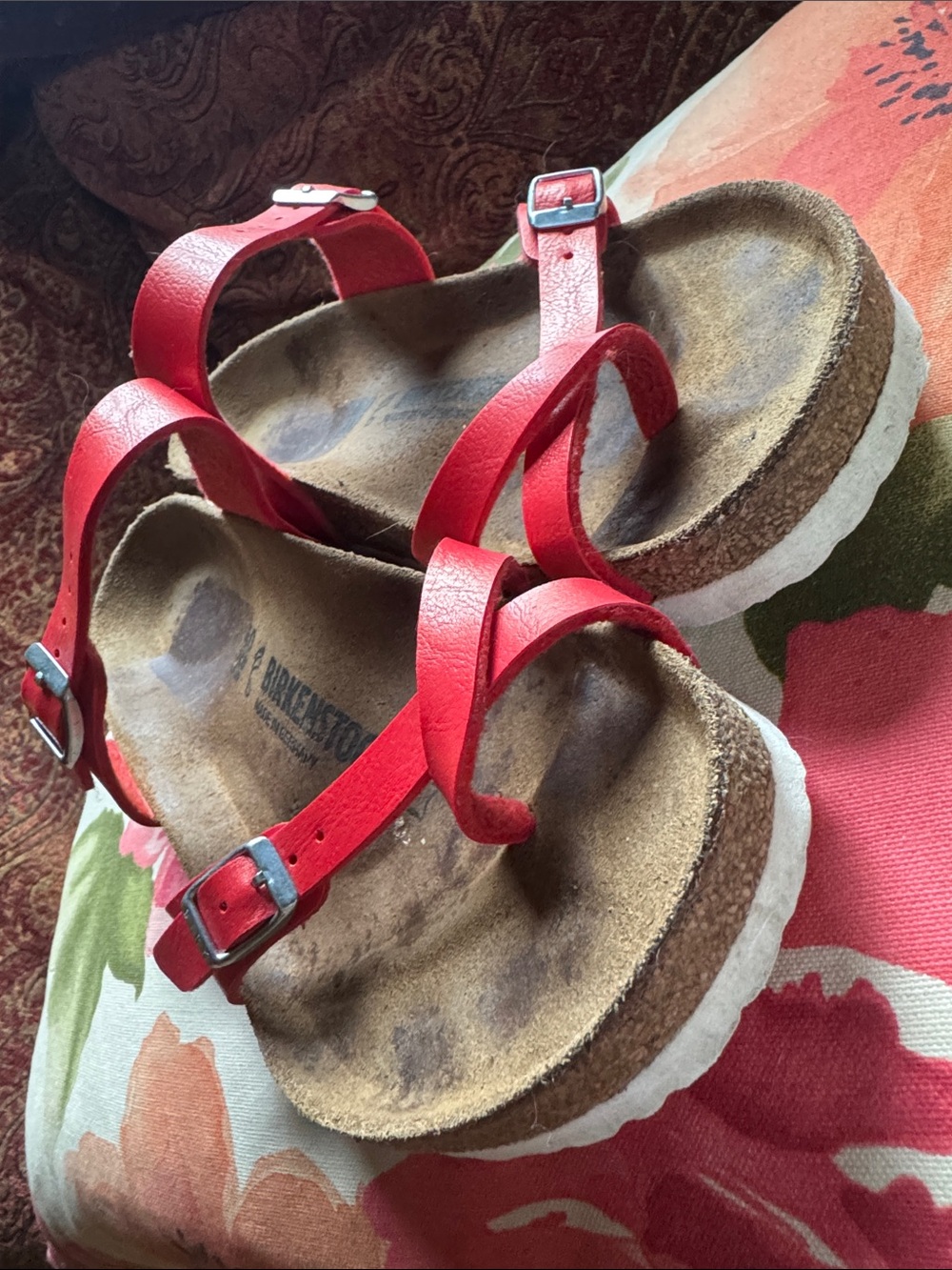 Birkenstock Mayari sandals Birko-Flor poppy red shiny normal W women’s 9 9.5 40 - Picture 8 of 10